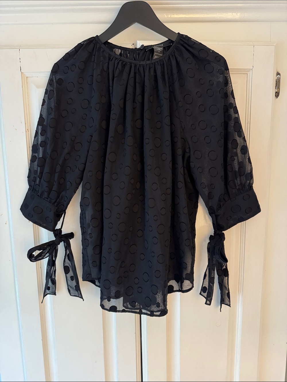 Smythe “Black Dot Kitten Sleeve” Blouse - Never Worn